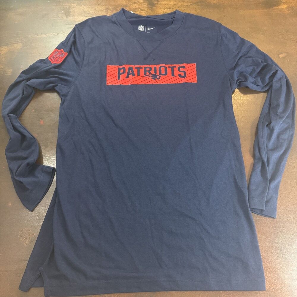 New England Patriots Men's Sideline Player Performance T-Shirt Navy NFL Football